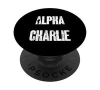 Alpha Charlie Military Phonetic Alphabet Text Design PopSockets Adhesive PopGrip