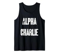 Alpha Charlie Military Phonetic Alphabet Text Design Tank Top