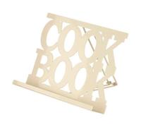Alpha Cream Enamel Metal Cookbook Stand with Adjustable Support