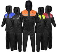 ALPHA CYCLE GEAR Rain Suit - Lightweight Waterproof Rain Gear for Men & Women, Adjustable Protective Rain Jacket and Trouser Suitable for All Sports & Outdoor Activities, Wind Resistant | (Large)