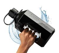 Alpha Designs | 2 Litre Water Bottle | 2.4l Large Drinks Water Jug | Gym, Holiday, Travel | Black