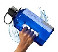 Alpha Designs | 2 Litre Water Bottle | 2.4l Large Drinks Water Jug | Gym, Holiday, Travel | Blue