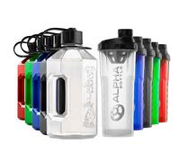 Alpha Designs 2 Pack Water Bottle & Protein Shaker Bottle XXL Bundle Clear