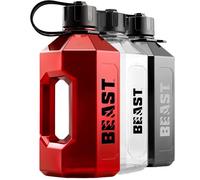 Alpha Designs Beast 2 Litre Water Bottle - 2.4l Large Drinks Water Jug - Eddie Hall Merch - Holiday, Travel - Red