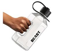 Alpha Designs Beast 2 Litre Water Bottle - 2.4l Large Drinks Water Jug - Eddie Hall Merch - Holiday, Travel - Clear