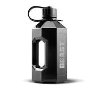Alpha Designs Beast 2 Litre Water Bottle - 2.4l Large Drinks Water Jug - Eddie Hall Merch - Holiday, Travel - Black