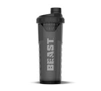 Alpha Designs Beast Protein Shaker Bottle 1L - 1000ml Gym Bottle for Protein Shakes - Leakproof Screw Cap - Black