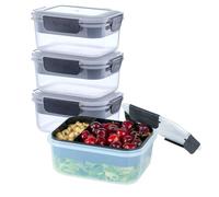 Alpha Designs | Lunch Box Food Containers 3 Pack with Bento Tray and Lids Meal Prep Containers Reusable | 1100ml