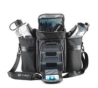 Alpha Designs | Meal Prep Cool Bag | Insulated Gym Lunch Bag | Food Storage Containers with Lids, Water Bottle, Protein Shaker & More | 8-Piece Set | Black/Clear