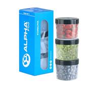 Alpha Designs | Protein Powder Container x3 Snack Pots with Lids | Small Plastic Airtight Food Storage Pots for Portion Control & Meal Prep