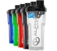 Alpha Designs Protein Shaker Bottle 750ml - 0.75L Gym Bottle for Protein Shakes - Leakproof Screw Cap - Clear