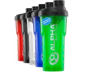 Alpha Designs Protein Shaker Bottle 750ml - 0.75L Gym Bottle for Protein Shakes - Leakproof Screw Cap - Green