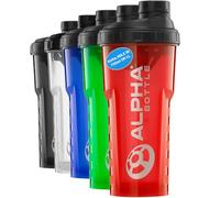 Alpha Designs Protein Shaker Bottle 750ml - 0.75L Gym Bottle for Protein Shakes - Leakproof Screw Cap - Red