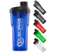 Alpha Designs Protein Shaker Bottle 750ml - Gym Gifts for Men & Women - 0.75L Gym Bottle for Protein Shakes - Leakproof Screw Cap - Blue