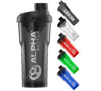 Alpha Designs Protein Shaker Bottle 750ml - Gym Gifts for Men & Women - 0.75L Gym Bottle for Protein Shakes - Leakproof Screw Cap - Black