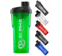 Alpha Designs Protein Shaker Bottle 750ml - Gym Gifts for Men & Women - 0.75L Gym Bottle for Protein Shakes - Leakproof Screw Cap - Green