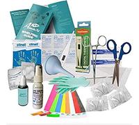 Alpha Dog 525 Puppy & Kitten Whelping Kit - Complete Birthing Set with Bulb Aspirator, Scissors, Thermometer, Gloves, ID Bands, Pads, Whelping Guide & Life Drops Spray - Newborn Welping Supplies