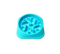 ALPHA DOG SERIES Non-Slip Maze Puzzle Bowl Slow Feeder Interactive Stop Bloat Stop Gas Improve Digestion Dog Bowl for Small and Medium Dogs (Blue, Fan)