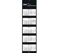Alpha Edition 5-Month Calendar Black 2026 - Wall Calendar 33 x 120 cm with 5 Months at a Glance & Date Slider, Foldable Office & Planning Calendar for Home Office, Work & Organisation
