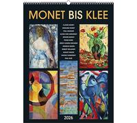 Alpha Edition - Monet to Klee 2026 - Art Calendar 42 x 56 cm with Masterpieces by Monet, Klee, Marc & Macke - Decorative Wall Calendar for Art Lovers