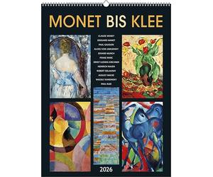 Alpha Edition - Monet to Klee 2026 - Art Calendar 42 x 56 cm with Masterpieces by Monet, Klee, Marc & Macke - Decorative Wall Calendar for Art Lovers