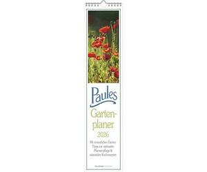 Alpha Edition - Paules Garden Planner Calendar 2026 - 11 x 50 cm - Strip Planner with Monthly Garden Tips - Practical Wall Calendar for Hobby Gardeners... Plant Care & Seasonal Cooking Recipes