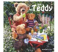 Alpha Edition - Teddy Calendar 2026 - Picture Calendar & Wall Calendar in Brochure Format 30 x 30 cm, Unfolded 30 x 60 cm with 12 Loving Teddy Motifs & Poster, FSC Certified