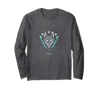 Alpha Energy: Fierce Wolf Emblem for Power Seekers Long Sleeve T-Shirt, Adult Unisex, Dark Heather Grey, XXL
