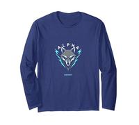 Alpha Energy: Fierce Wolf Emblem for Power Seekers Long Sleeve T-Shirt, Adult Unisex, Navy, S