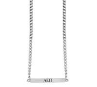 Alpha Epsilon Pi Fraternity Necklace - Greek Letters Stainless Steel Horizontal Bar Pendant, Alpha Epsilon Pi Gifts For Men