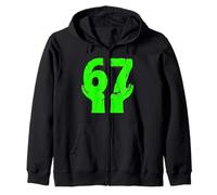 Alpha Gen 6 7 Mindset Bold Numbers Graphic Zip Hoodie