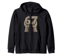 Alpha Generation 6 7 Stone Hands Future Mindset Design Zip Hoodie