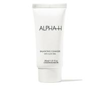 Alpha=H Balancing Cleanser - With Aloe Vera | Gentle Creamy Lotion - Multi-tasking Cleanser to Remove Makeup, Dirt & Pollution,While Supporting The Skin’s Natural pH Balance | 30mL[Travel Size]