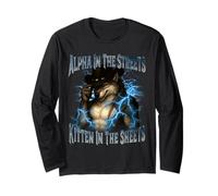 Alpha in The Streets Kitten in Sheets Funny Werewolf Wolf Long Sleeve T-Shirt