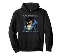 Alpha In The Streets Kitten In Sheets Funny Werewolf Wolf Pullover Hoodie