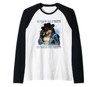 Alpha in The Streets Kitten in Sheets Funny Werewolf Wolf Raglan Baseball Tee