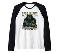 Alpha in The Streets Kitten in The Sheets Funny Wolf Meme Raglan Baseball Tee