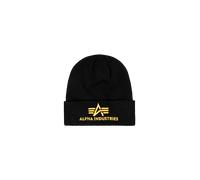Alpha Industries 3D Beanie Headwear for Men Size onesize - black/yellow gold