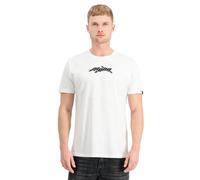 Alpha Industries Men's 3D Wavy Backprint T-Shirt, White, XXL