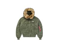 Alpha Industries Men's 45P Hooded Bomber Jacket, Sage-Green, S