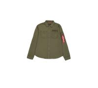 Alpha Industries Air Force Embroidery Shirt Overshirts for Men Size XL - dark olive