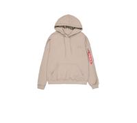 Alpha Industries Alpha Essentials Rubber Logo Hoodie for Men Size XL - vintage sand
