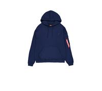 Alpha Industries Alpha Essentials Rubber Logo Hoodie for Men Size XS - ultra navy