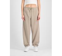 Alpha Industries Alpha Essentials Rubber Logo Jogger Women Pants for Women Size M - vintage sand