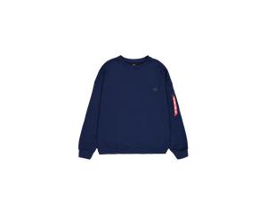 Alpha Industries Alpha Essentials Rubber Logo Sweatshirt for Men Size S - ultra navy