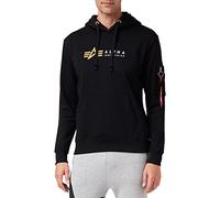 Alpha Industries Alpha Label Hooded Sweat for Men Black
