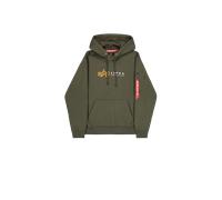 Alpha Industries Alpha Label Hoodie for Men Size 2XL - dark olive
