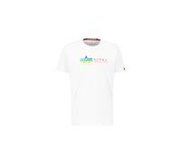Alpha Industries Alpha Label Metal T-Shirt for Men Size M - white/metal red