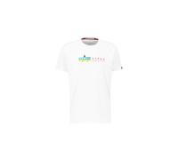 Alpha Industries Alpha Label T Metal T-Shirt for Men White/Metal Red