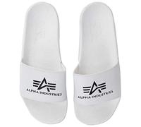 Alpha Industries Alpha Slider Comfortable Mens Bathing Slippers, White, 5 UK